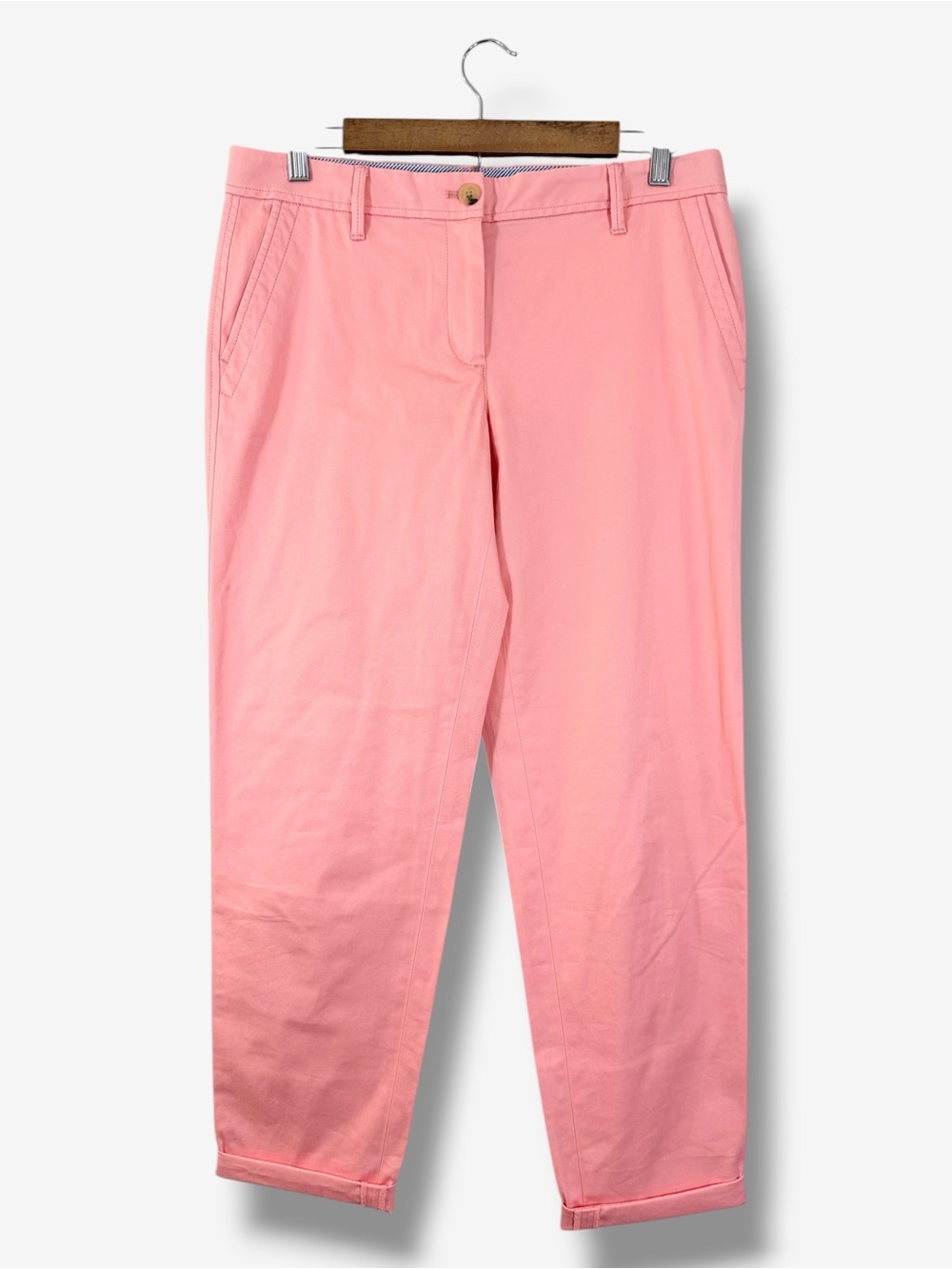 Talbots Relaxed Chino Pants Size 4 Coral Pink Straight Leg Casual Preppy Weekend